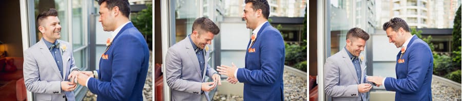Grooms at Vancouver Elopement in Loden Hotel Photos