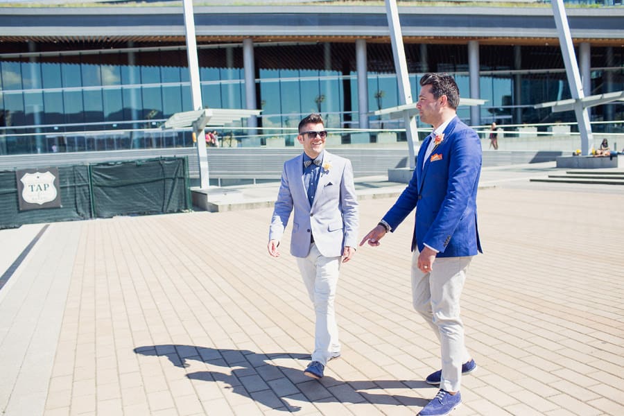 Vancouver Elopement Grooms in Coal Harbour Vancouver
