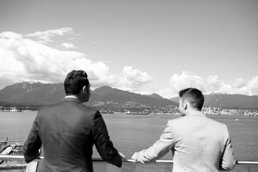 Vancouver Elopement Grooms on waterfront