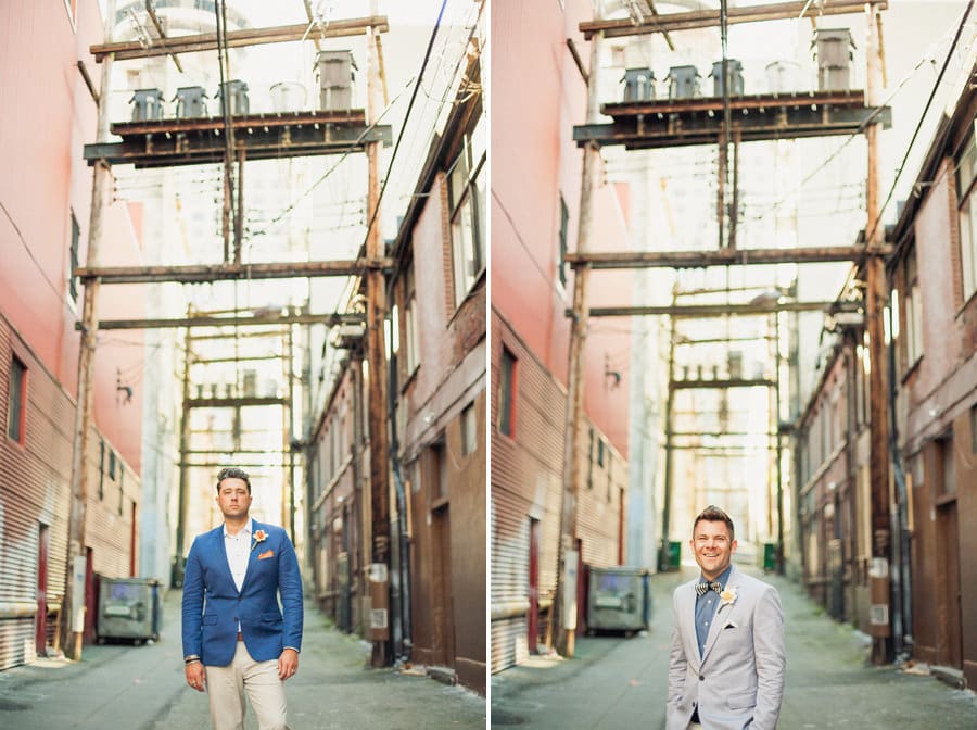 Grooms in Vancouver Alleyway