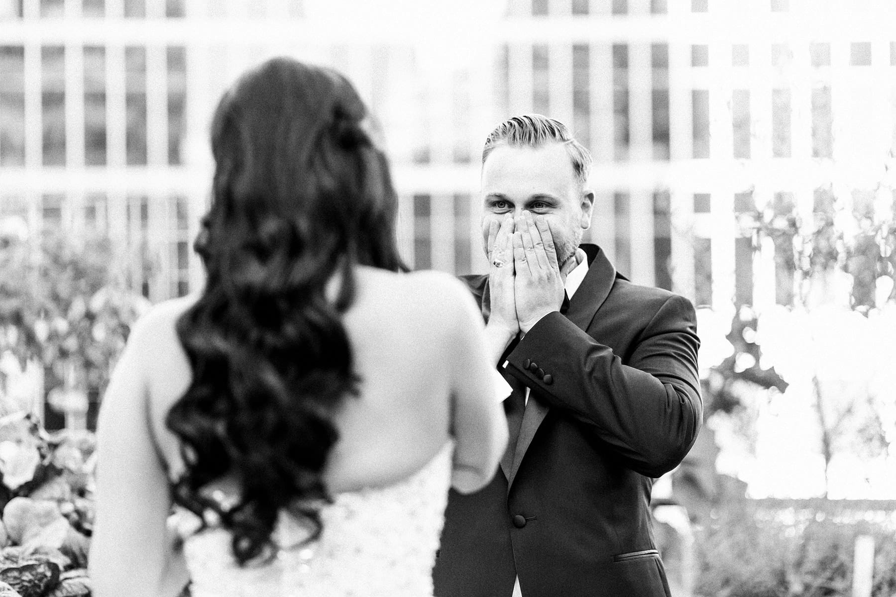First Look between bride and groom