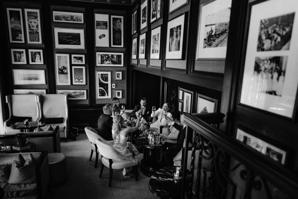 Rosewood Hotel Georgia Wedding Drinks and Toast with Bridal Party